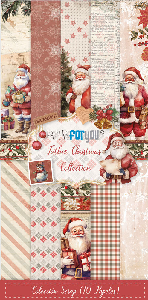 Papers For You Father Christmas Slim Scrap Paper Pack (10pcs) (PFY-12347) (DISCONTINUED) Papers For You Father Christmas Slim Scrap Paper Pack (10pcs) (PFY-12347) (DISCONTINUED)