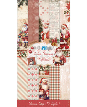 Papers For You Father Christmas Slim Scrap Paper Pack (10pcs) (PFY-12347) (DISCONTINUED)