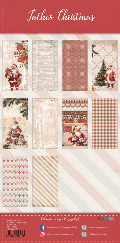 Papers For You Father Christmas Slim Scrap Paper Pack (10pcs) (PFY-12347) (DISCONTINUED) Papers For You Father Christmas Slim Scrap Paper Pack (10pcs) (PFY-12347) (DISCONTINUED)