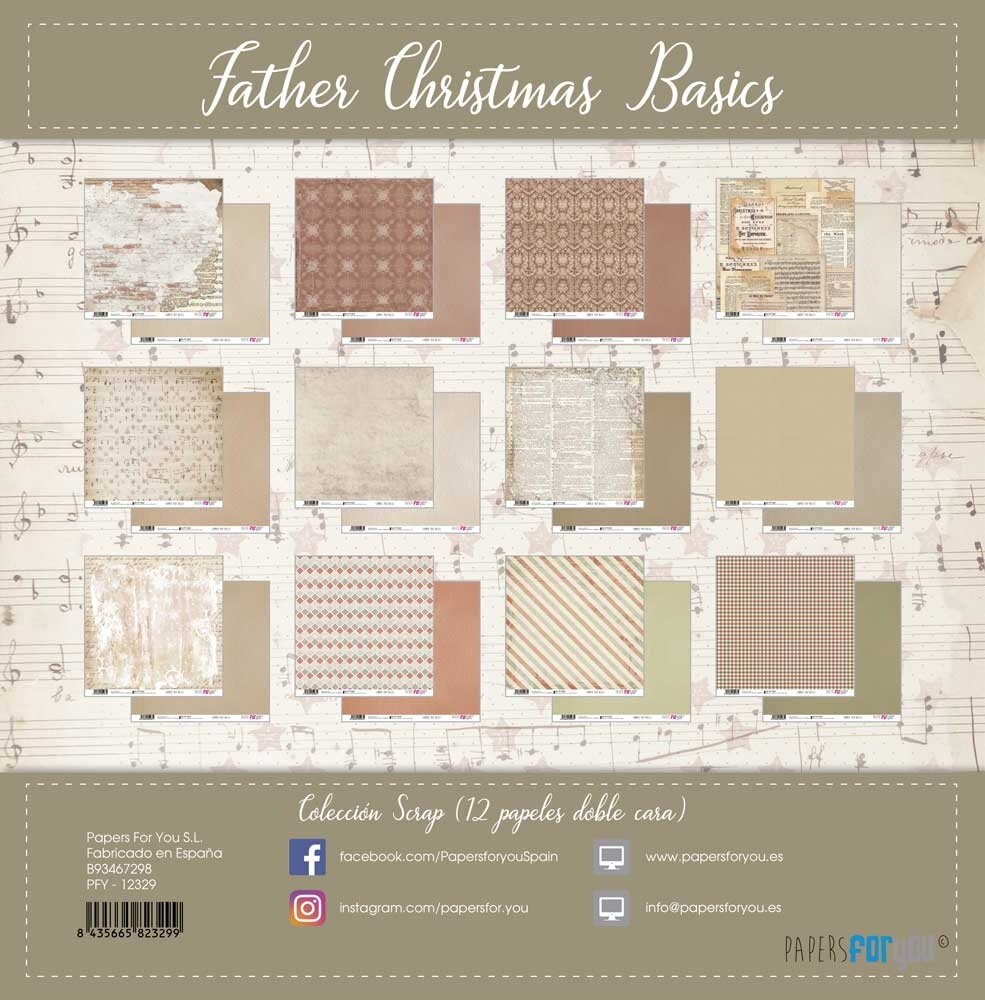 Papers For You Father Christmas Basics Scrap Paper Pack (12pcs) (PFY-12329) (DISCONTINUED) Papers For You Father Christmas Basics Scrap Paper Pack (12pcs) (PFY-12329) (DISCONTINUED)