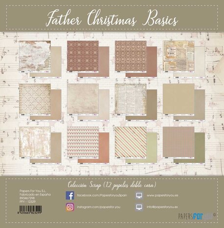 Papers For You Father Christmas Basics Scrap Paper Pack (12pcs) (PFY-12329) (DISCONTINUED) Papers For You Father Christmas Basics Scrap Paper Pack (12pcs) (PFY-12329) (DISCONTINUED)