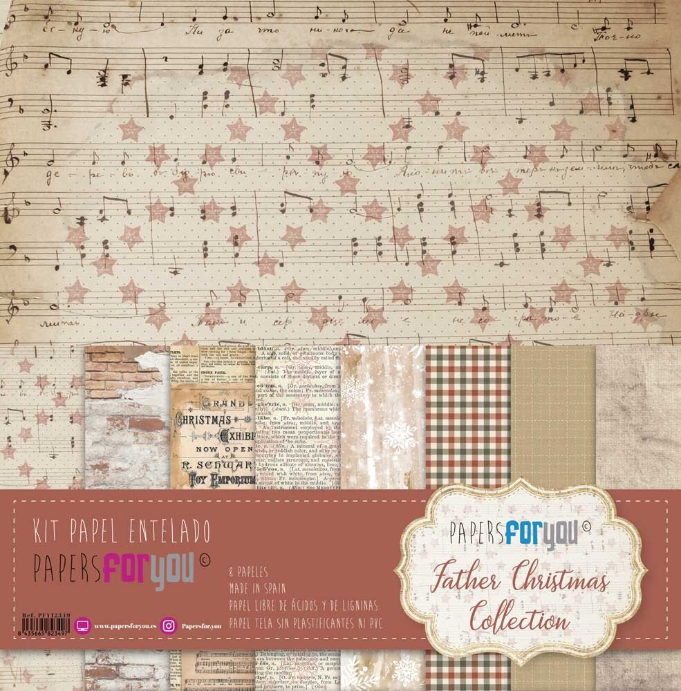 Papers For You Father Christmas Canvas Scrap Pack (8pcs) (PFY-12349) (DISCONTINUED) Papers For You Father Christmas Canvas Scrap Pack (8pcs) (PFY-12349) (DISCONTINUED)