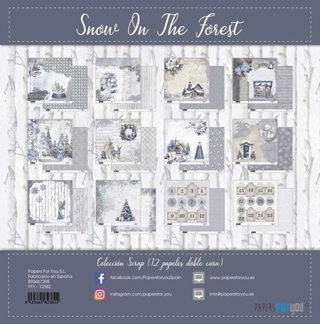 Papers For You Snow On The Forest Scrap Paper Pack (12pcs) (PFY-12382) (DISCONTINUED)