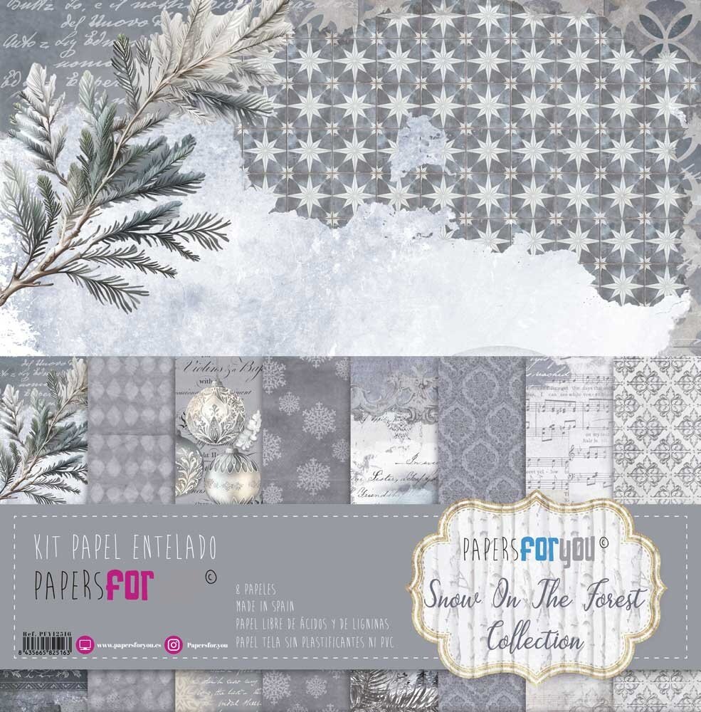 Papers For You Snow On The Forest Canvas Scrap Pack (8pcs) (PFY-12516) (DISCONTINUED)