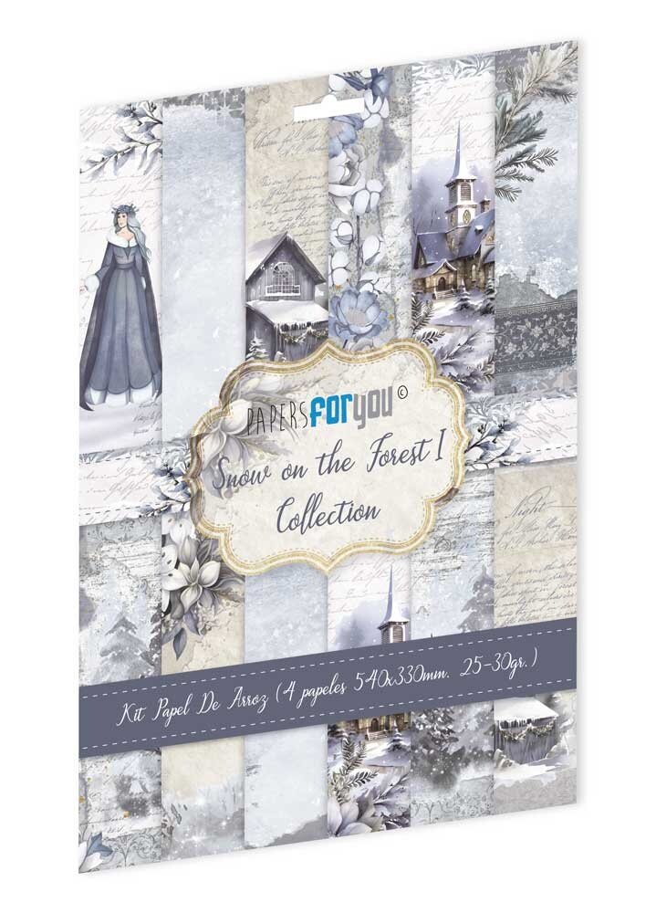 Papers For You Snow on the Forest I Rice Paper Kit (4 pcs) (PFY-12412) (DISCONTINUED)