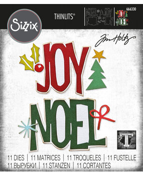 Sizzix Thinlits Die by Tim Holtz Big Tidings (11pcs) (666330) (DISCONTINUED) Sizzix Thinlits Die by Tim Holtz Big Tidings (11pcs) (666330) (DISCONTINUED)
