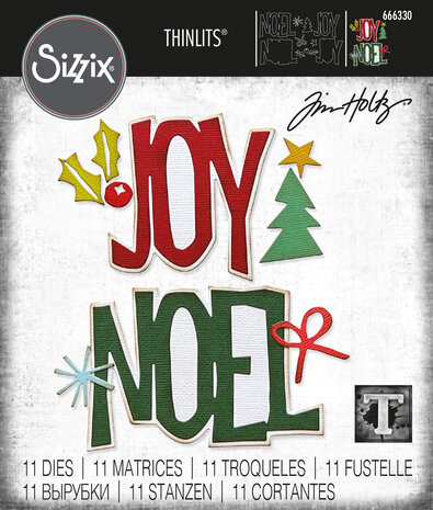 Sizzix Thinlits Die by Tim Holtz Big Tidings (11pcs) (666330) (DISCONTINUED) Sizzix Thinlits Die by Tim Holtz Big Tidings (11pcs) (666330) (DISCONTINUED)