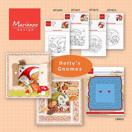 Marianne Design Clear Stamps Hetty's Gnome & Hedgehog (HT1671) (DISCONTINUED) Marianne Design Clear Stamps Hetty's Gnome & Hedgehog (HT1671) (DISCONTINUED)