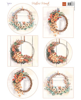 Marianne Design Decoupage A4 Sheet Mattie Mooiste Autumn Wreaths (MB0211) (DISCONTINUED)
