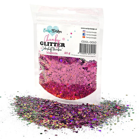 CarlijnDesign Chunky Glitter Colorshift Rainbow Magenta 20g (CDGL-0010) (DISCONTINUED)