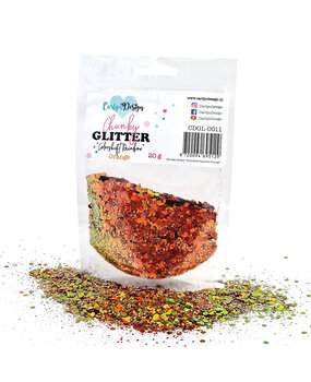 CarlijnDesign Chunky Glitter Colorshift Rainbow Orange 20g (CDGL-0011) (DISCONTINUED)