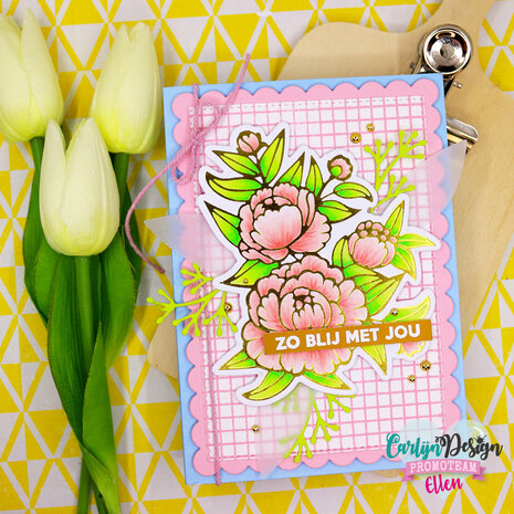 CarlijnDesign Hot Foil Bloemen Pioen (CDHF-0033) (OUTLET)