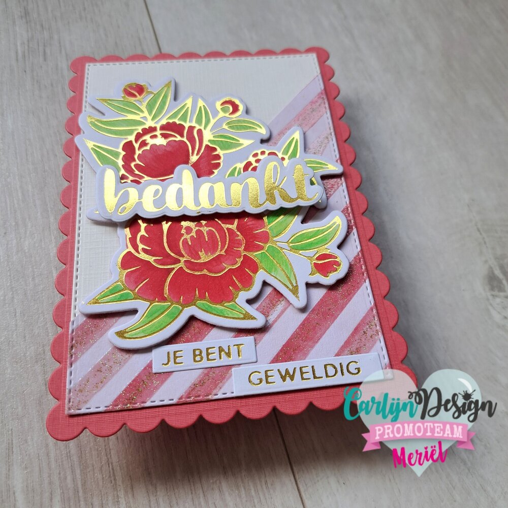 CarlijnDesign Hot Foil Bloemen Pioen (CDHF-0033) (OUTLET)