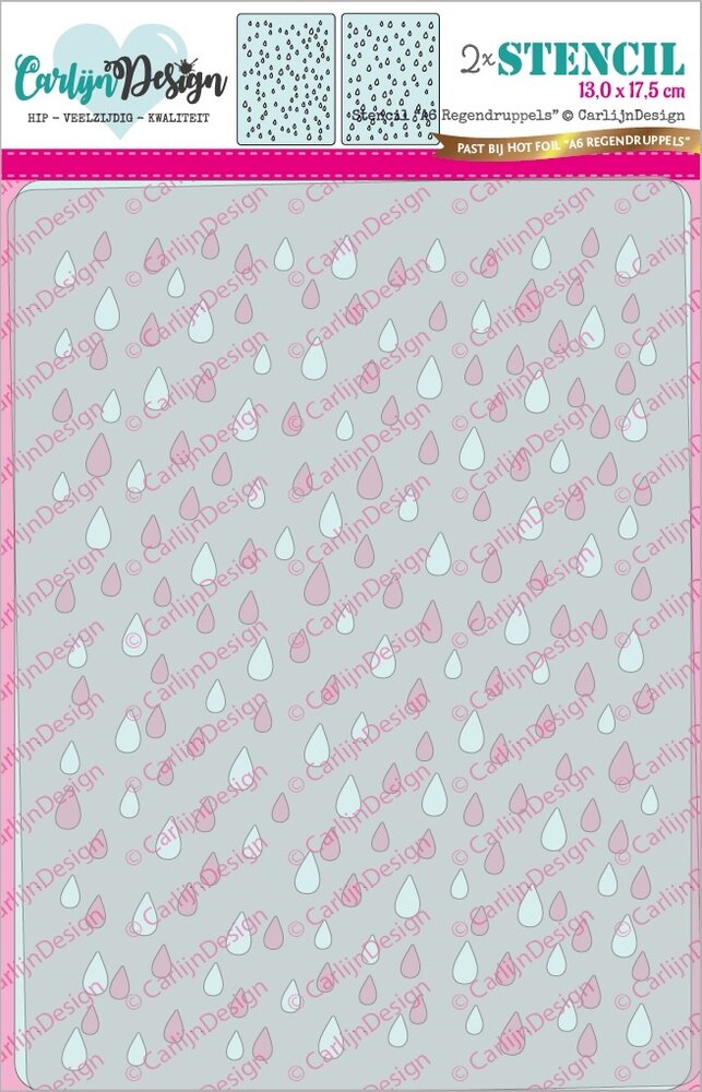 CarlijnDesign Stencil A6 Raindrops (CDSC-0027) CarlijnDesign Stencil A6 Raindrops (CDSC-0027)