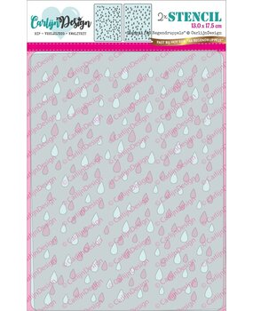 CarlijnDesign Stencil A6 Regendruppels (CDSC-0027) (DISCONTINUED)
