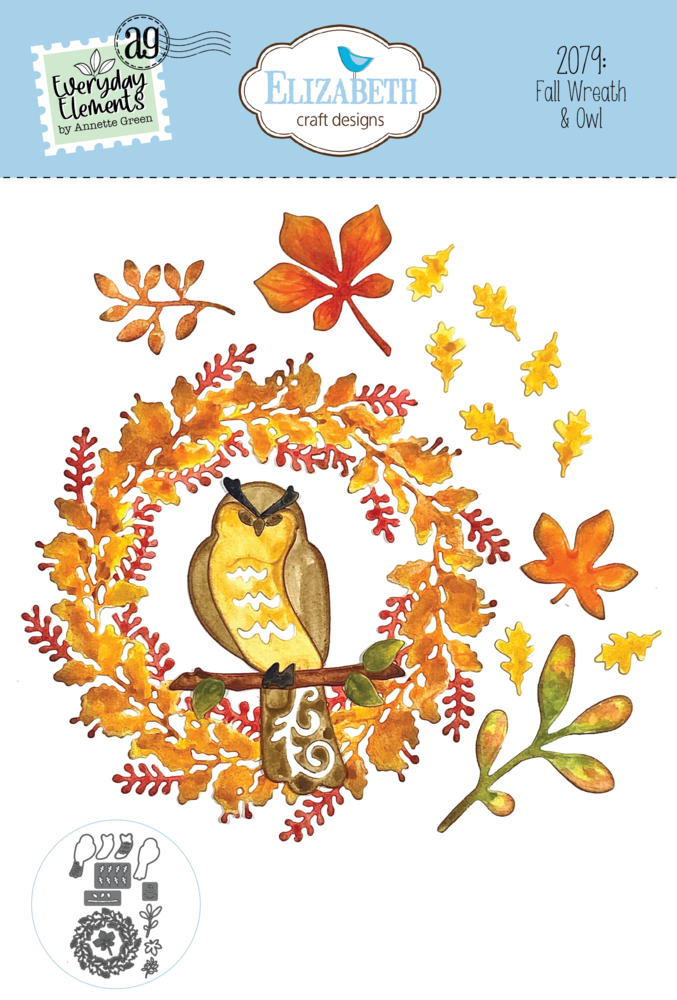 Elizabeth Craft Designs Fall Wreath & Owl Dies (2079) (DISCONTINUED)