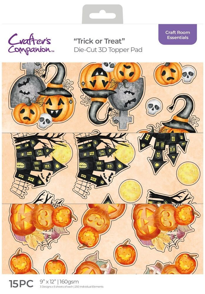 Crafter's Companion Trick or Treat 9x12 Inch 3D Topper Pad (CC-CRE-DTPAD9-TRT) (OUTLET)