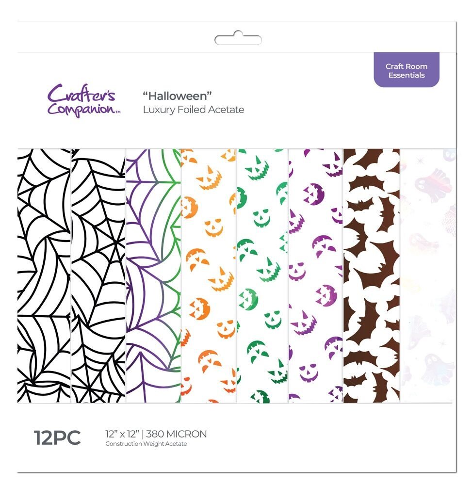 Crafter's Companion Halloween Luxury Foiled Acetate Pack (CC-PAD12-LUXF-HALL) (OUTLET)