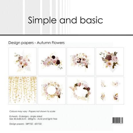 Simple and Basic Autumn Flowers 12x12 Inch Paper Pack (SBP722) (DISCONTINUED) Simple and Basic Autumn Flowers 12x12 Inch Paper Pack (SBP722) (DISCONTINUED)