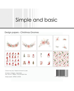 Simple and Basic Christmas Gnomes 6x6 Inch Paper Pack (SBP523) (DISCONTINUED)