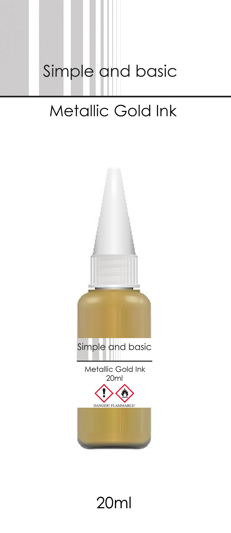 Metallic Gold Ink 20ml (SBI004) - Craftlines B.V.