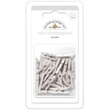 Doodlebug Design Lily White Mini Clothespins (24pcs) (8143) (DISCONTINUED)