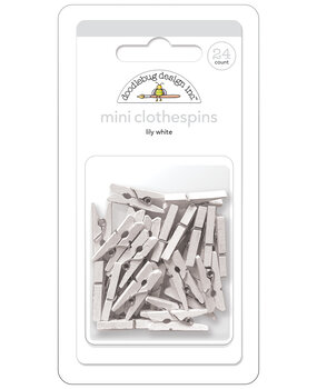 Doodlebug Design Lily White Mini Clothespins (24pcs) (8143) (DISCONTINUED)