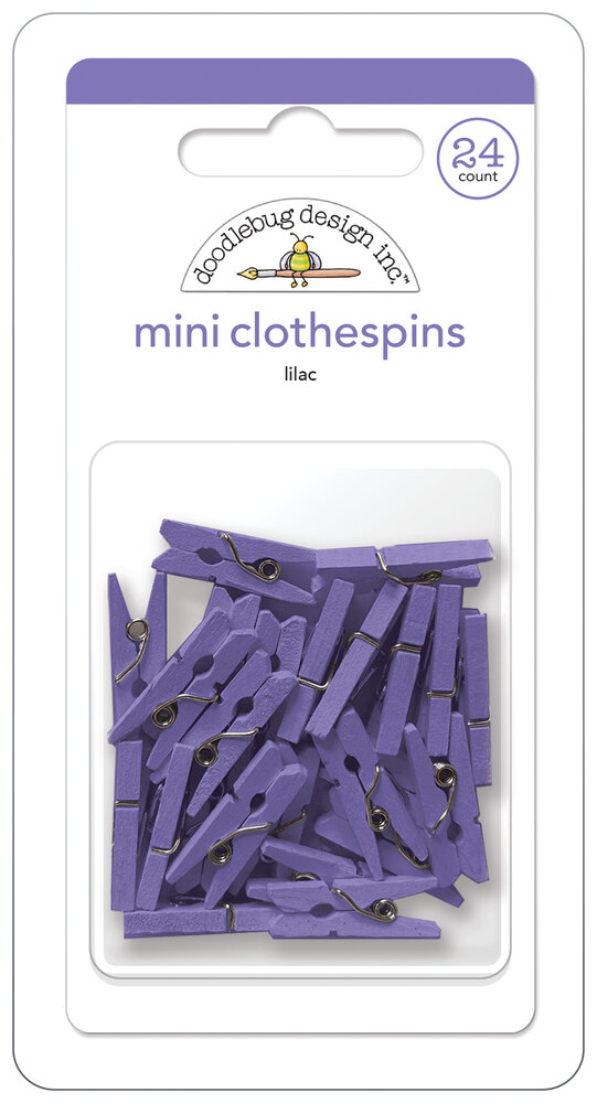 Doodlebug Design Lilac Mini Clothespins (24pcs) (8142) (DISCONTINUED) Doodlebug Design Lilac Mini Clothespins (24pcs) (8142) (DISCONTINUED)