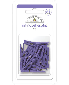 Doodlebug Design Lilac Mini Clothespins (24pcs) (8142) (DISCONTINUED)