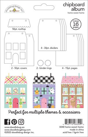 Doodlebug Design Home Sweet Home Chipboard Album (8340) (DISCONTINUED) Doodlebug Design Home Sweet Home Chipboard Album (8340) (DISCONTINUED)