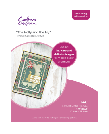 Crafter's Companion Christmas Nesting Cutting & Embossing Die The Holly & The Ivy (CC-DCE-MD-THTI) (OUTLET)