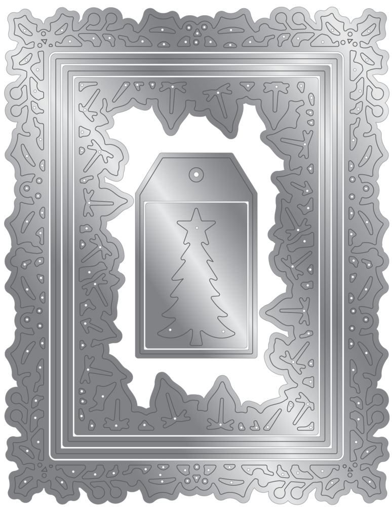 Crafter's Companion Christmas Nesting Cutting & Embossing Die The Holly & The Ivy (CC-DCE-MD-THTI) (OUTLET)