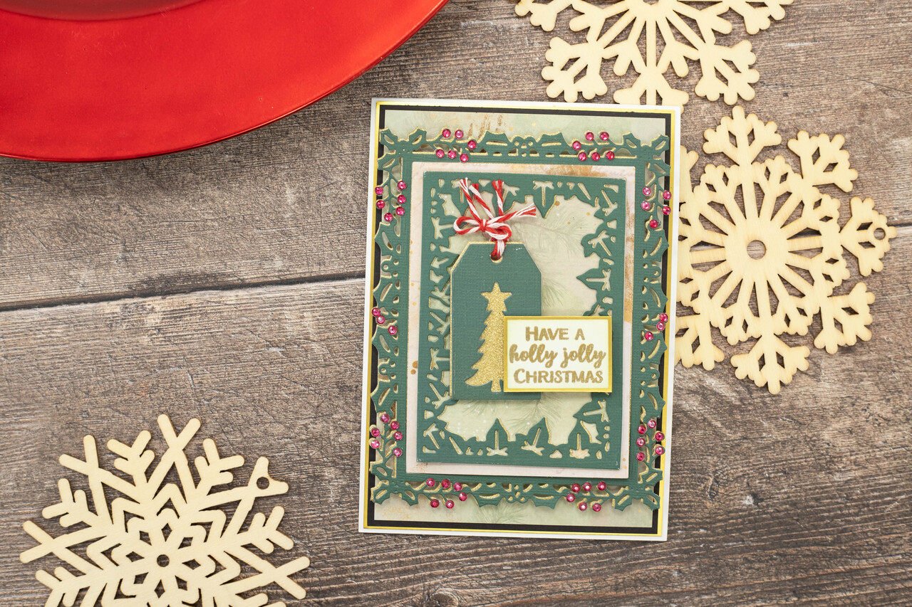Crafter's Companion Christmas Nesting Cutting & Embossing Die The Holly & The Ivy (CC-DCE-MD-THTI) (OUTLET)