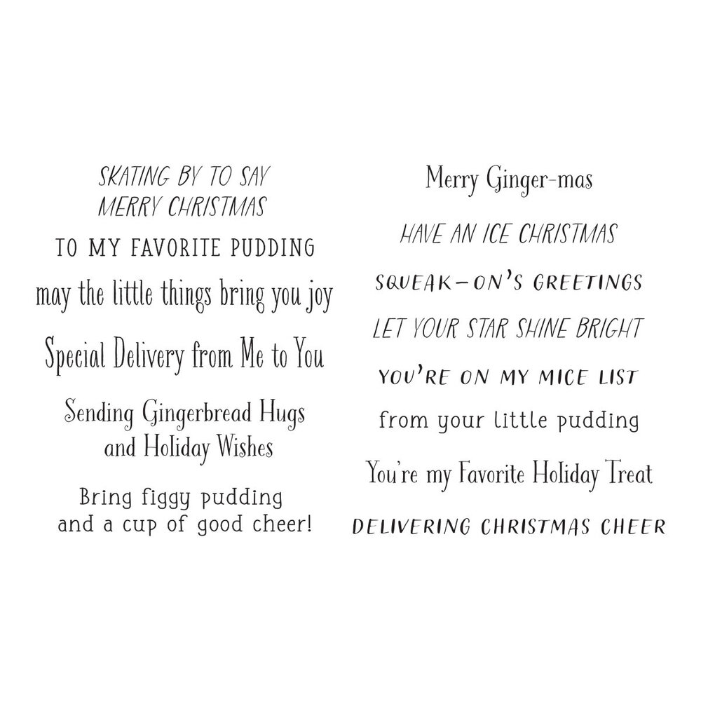 Spellbinders Dancin' Christmas Sentiments Clear Stamp (STP-216) (OUTLET)