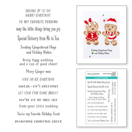 Spellbinders Dancin' Christmas Sentiments Clear Stamp (STP-216) (OUTLET)