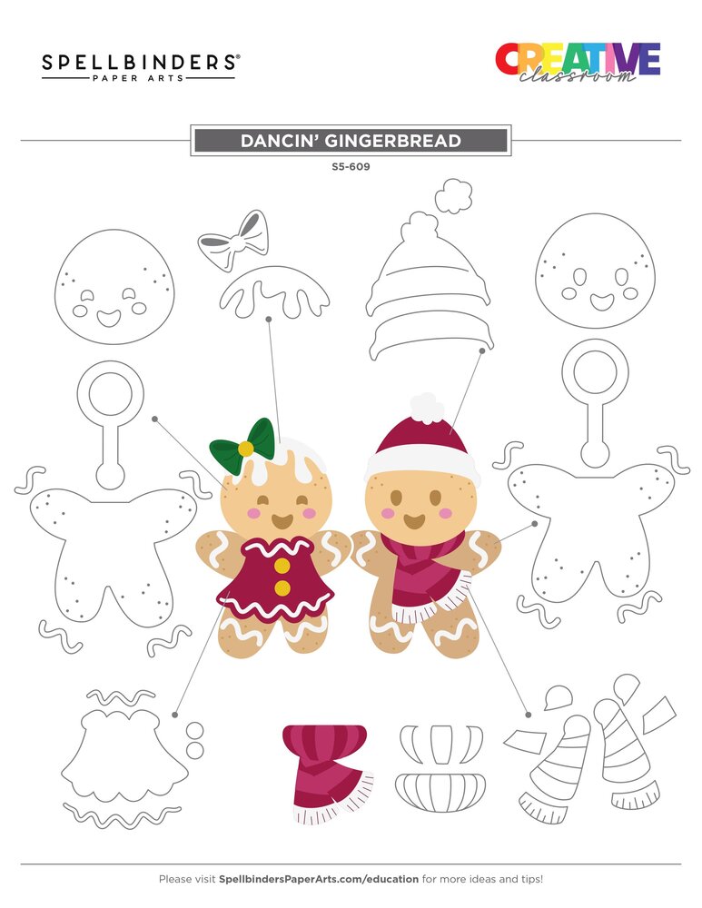 Spellbinders Dancin' Gingerbread Etched Dies (S5-609)