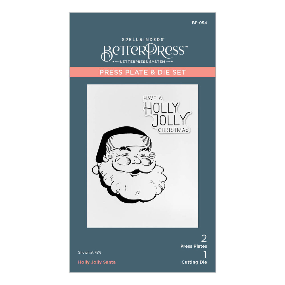 Spellbinders Holly Jolly Santa Press Plate & Die Set (BP-054) (OUTLET) Spellbinders Holly Jolly Santa Press Plate & Die Set (BP-054) (OUTLET)