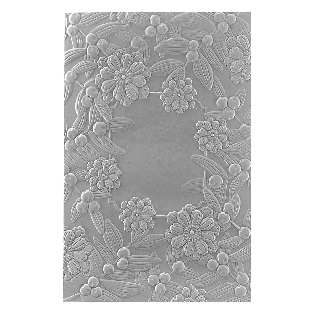 Spellbinders Notched Corner Florals 3D Embossing Folder (E3D-067) (DISCONTINUED)