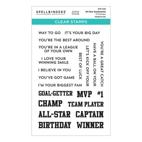 Spellbinders All-Star Sentiments Clear Stamp (STP-209) (OUTLET) Spellbinders All-Star Sentiments Clear Stamp (STP-209) (OUTLET)