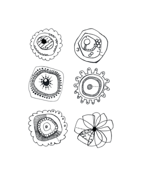 Crafty Individuals Floral Abstractions Blooms Unmounted Rubber Stamps (CI-632) (OUTLET)