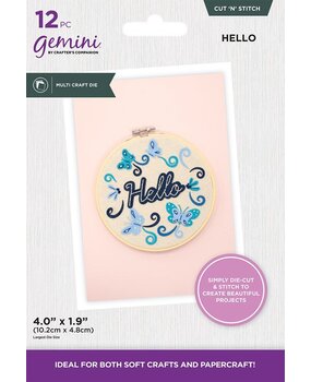 Gemini Cut 'N' Stitch Multi Craft Dies Hello (GEM-MMD-CSHL) (DISCONTINUED)