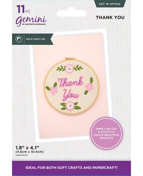 Gemini Cut 'N' Stitch Multi Craft Dies Thank You (GEM-MMD-CSTY) (DISCONTINUED)