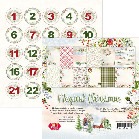 Craft & You Design Magical Christmas 12x12 Inch Paper Set 250gsm (12sheets) (CYD-CPS-MC30-12) (DISCONTINUED)