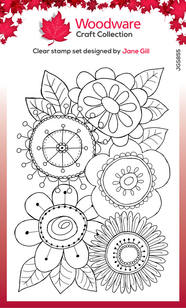 Woodware Petal Doodles All Bunched Up Clear Stamps (JGS855) (OUTLET)