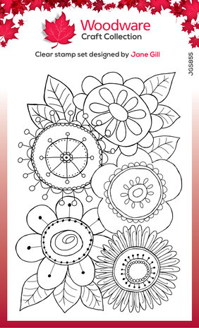 Woodware Petal Doodles All Bunched Up Clear Stamps (JGS855) (OUTLET)