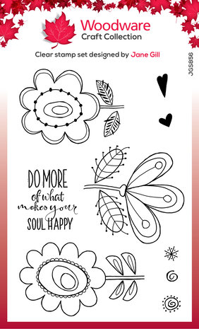 Woodware Petal Doodles Happy Soul Clear Stamps (JGS856) (OUTLET)