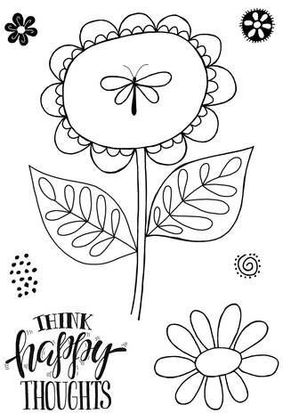 Woodware Petal Doodles Happy Thoughts Clear Stamps (JGS857) (OUTLET) Woodware Petal Doodles Happy Thoughts Clear Stamps (JGS857) (OUTLET)