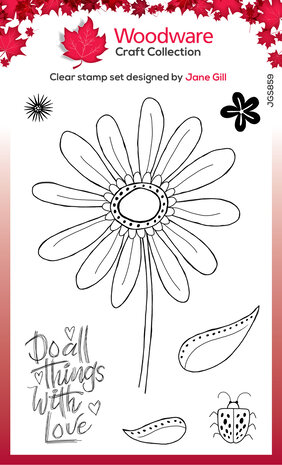 Woodware Petal Doodles With Love Clear Stamps (JGS859) (OUTLET)