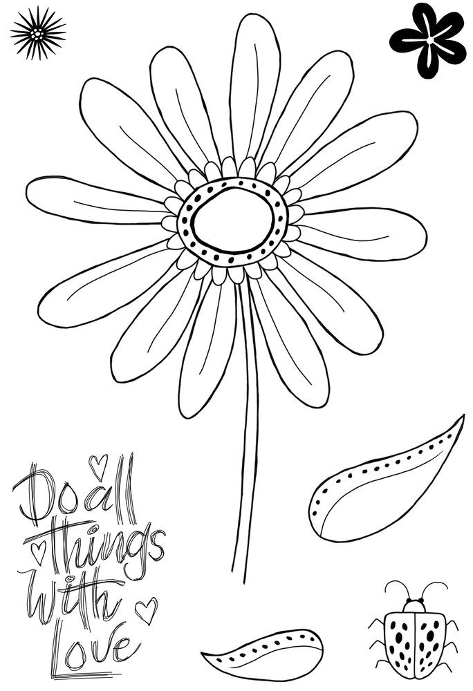 Woodware Petal Doodles With Love Clear Stamps (JGS859) (OUTLET)