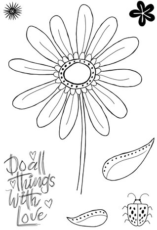 Woodware Petal Doodles With Love Clear Stamps (JGS859) (OUTLET)